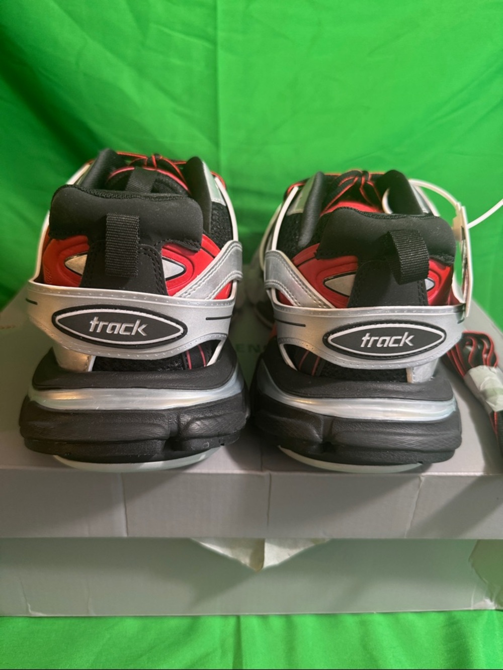 New! Balenciaga Track Sneaker in a "Black Red Silver" - Picture 6 of 9